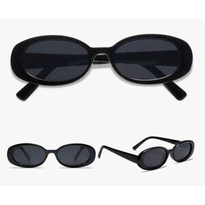 NEW Vanlinker Polarized Sunglasses VL9580 Retro 90's Black Oval Small